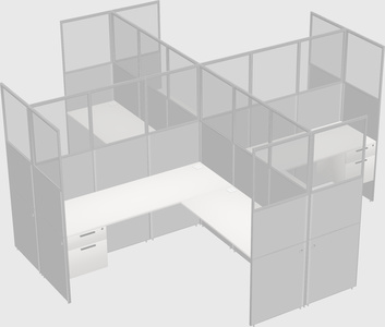 Shared l-shaped cubicles