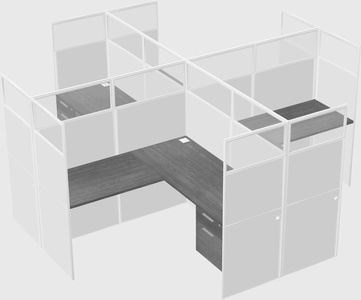 Shared l-shaped cubicles