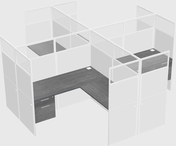 Shared l-shaped cubicles