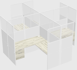 Shared l-shaped cubicles