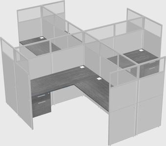 Shared l-shaped cubicles