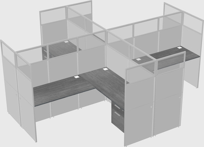 Shared l-shaped cubicles