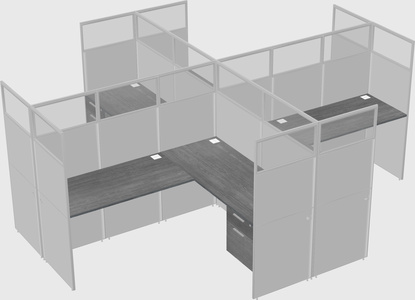 Shared l-shaped cubicles