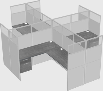 Shared l-shaped cubicles