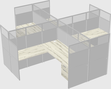 Shared l-shaped cubicles