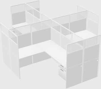 Shared l-shaped cubicles