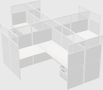 Shared l-shaped cubicles