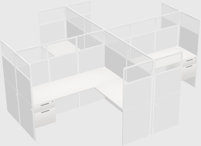 Shared l-shaped cubicles