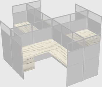 Shared l-shaped cubicles