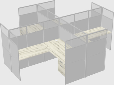 Shared l-shaped cubicles