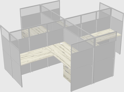 Shared l-shaped cubicles