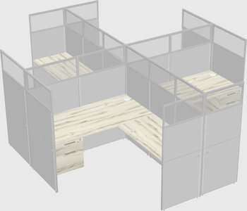 Shared l-shaped cubicles