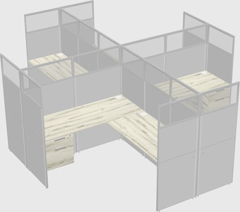 Shared l-shaped cubicles