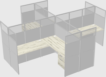 Shared l-shaped cubicles