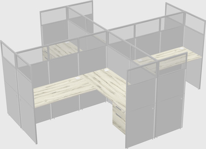 Shared l-shaped cubicles