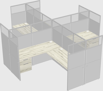 Shared l-shaped cubicles