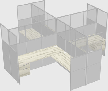 Shared l-shaped cubicles