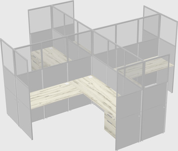 Shared l-shaped cubicles