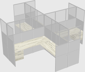 Shared l-shaped cubicles