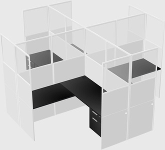 Shared l-shaped cubicles