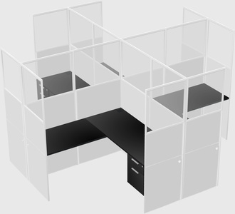 Shared l-shaped cubicles