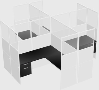 Shared l-shaped cubicles