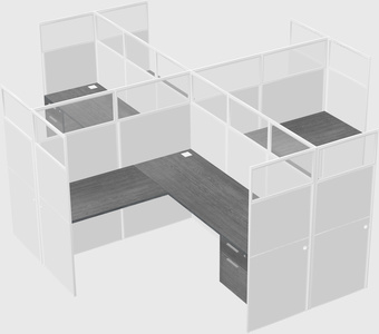 Shared l-shaped cubicles
