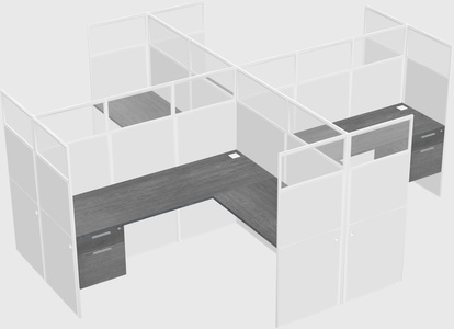 Shared l-shaped cubicles