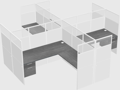 Shared l-shaped cubicles