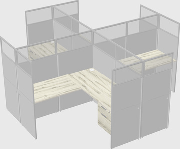 Shared l-shaped cubicles