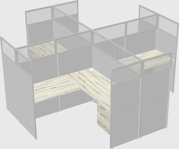 Shared l-shaped cubicles