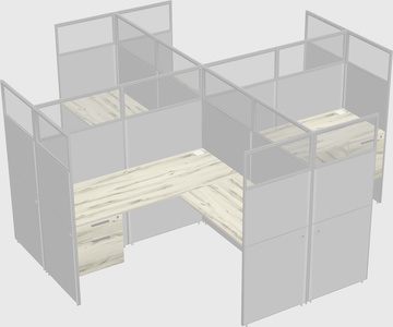 Shared l-shaped cubicles