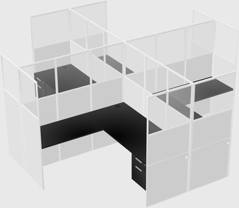 Shared l-shaped cubicles