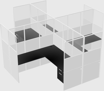 Shared l-shaped cubicles