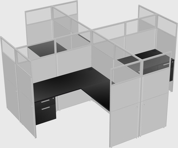 Shared L-shaped Cubicles