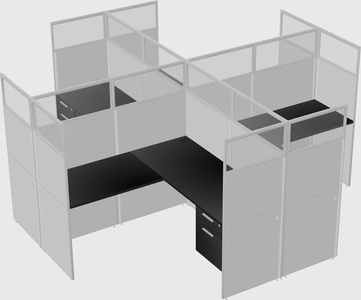 Shared l-shaped cubicles