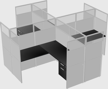 Shared l-shaped cubicles