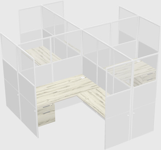 Shared l-shaped cubicles