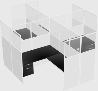 Shared l-shaped cubicles