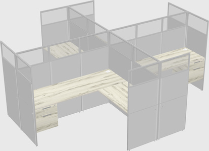 Shared l-shaped cubicles