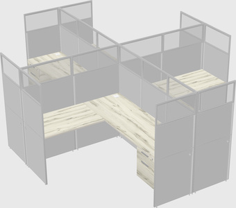 Shared l-shaped cubicles