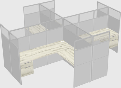Shared l-shaped cubicles