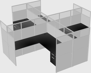 Shared l-shaped cubicles