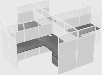 Shared l-shaped cubicles