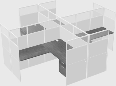Shared l-shaped cubicles