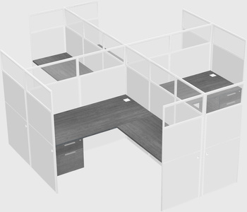 Shared l-shaped cubicles