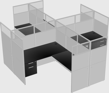 Shared L-shaped Cubicles