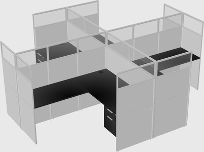 Shared l-shaped cubicles
