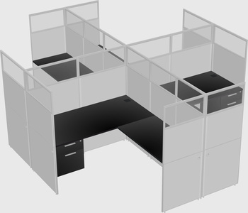 Shared l-shaped cubicles