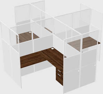 Shared l-shaped cubicles